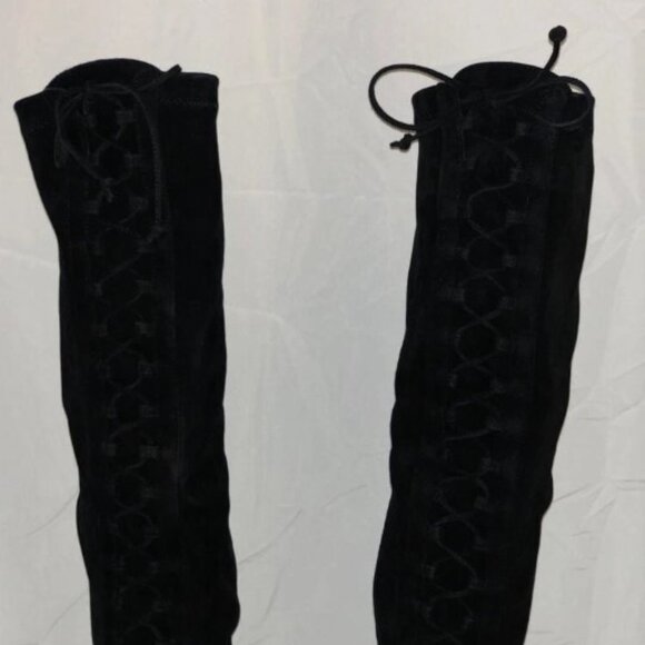 38 US 7.5 ❤️LE SILLA ITALY LEATHER SUEDE STRETCH OVER KNEE HIGH HEELS TALL BOOTS - Picture 11 of 14